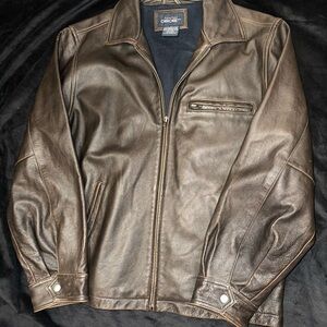 chic Brown Authentic Leather Jacket for Men
